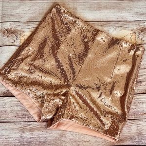 Rose Gold Sequin Shorts—BRAND NEW